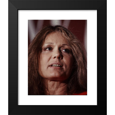 1960's Image Collection by mark reinstein - Black Modern Wood Framed Art Print Titled: Washington, DC USA. Undated Portrait of Gloria Steinem. Steinem is an American feminist, journalist, and social and political activist who became nationa