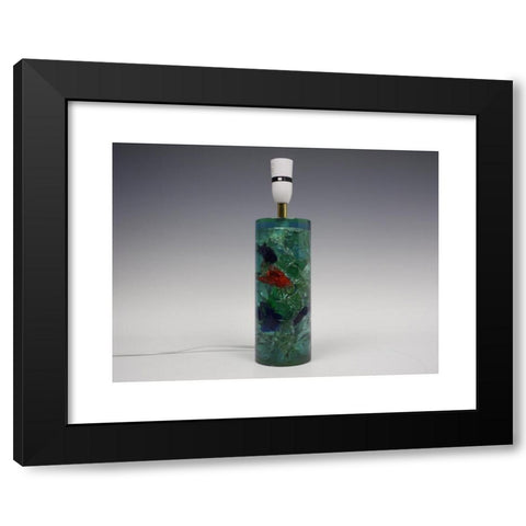 1960's Image Collection by Daniel Griffiths - Black Modern Wood Framed Art Print Titled: Blue Shattaline lamp
