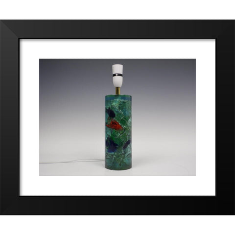 1960's Image Collection by Daniel Griffiths - Black Modern Wood Framed Art Print Titled: Blue Shattaline lamp