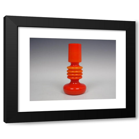 1960's Image Collection by Daniel Griffiths - Black Modern Wood Framed Art Print Titled: Orange cased glass vase, made by de Rupel.