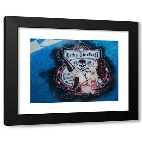 1960's Image Collection by Douglas Sturrock - Black Modern Wood Framed Art Print Titled: Vespas and Lambretta custom Scooters 1960s