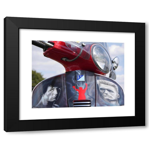 1960's Image Collection by Douglas Sturrock - Black Modern Wood Framed Art Print Titled: Vespas and Lambretta custom Scooters 1960s