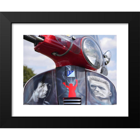 1960's Image Collection by Douglas Sturrock - Black Modern Wood Framed Art Print Titled: Vespas and Lambretta custom Scooters 1960s