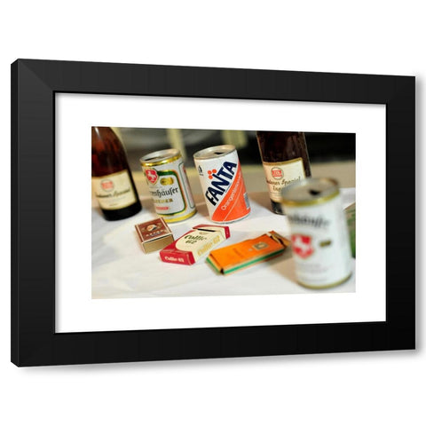 1960's Image Collection by Agencja Fotograficzna Caro - Black Modern Wood Framed Art Print Titled: 21.08.2015, Hannover, Lower Saxony, Germany - The remodeling cans, bottles and cigarette boxes found in the 1960s in the domed hall of the Ha