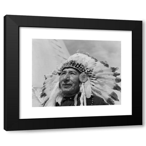 1960's Image Collection by ClassicStock - Black Modern Wood Framed Art Print Titled: 1960s PORTRAIT CHIEF GULL STONEY SIOUX NATIVE AMERICAN MAN WEARING FEATHERED HEADDRESS MORLEY RESERVATION ALBERTA CANADA