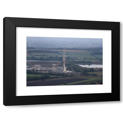 1960's Image Collection by Daniel Crawford - Black Modern Wood Framed Art Print Titled: Westbury, UK, 18th Sept, 2016. The 122m high chimney of the westbury cement works, which has been a landmark of the wiltshire skyline since its construc