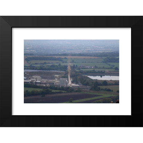 1960's Image Collection by Daniel Crawford - Black Modern Wood Framed Art Print Titled: Westbury, UK, 18th Sept, 2016. The 122m high chimney of the westbury cement works, which has been a landmark of the wiltshire skyline since its construc
