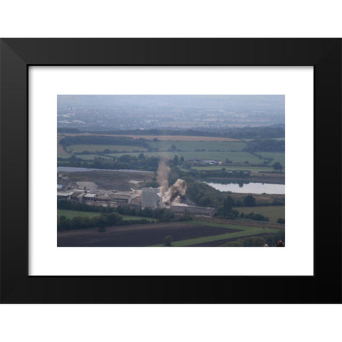 1960's Image Collection by Daniel Crawford - Black Modern Wood Framed Art Print Titled: Westbury, UK, 18th Sept, 2016. The 122m high chimney of the westbury cement works, which has been a landmark of the wiltshire skyline since its construc
