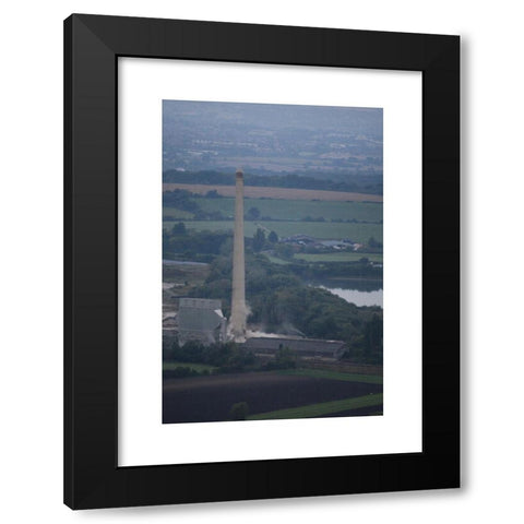 1960's Image Collection by Daniel Crawford - Black Modern Wood Framed Art Print Titled: Westbury, UK, 18th Sept, 2016. The 122m high chimney of the westbury cement works, which has been a landmark of the wiltshire skyline since its construc