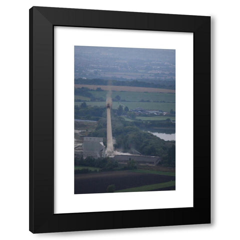 1960's Image Collection by Daniel Crawford - Black Modern Wood Framed Art Print Titled: Westbury, UK, 18th Sept, 2016. The 122m high chimney of the westbury cement works, which has been a landmark of the wiltshire skyline since its construc