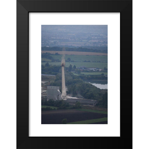 1960's Image Collection by Daniel Crawford - Black Modern Wood Framed Art Print Titled: Westbury, UK, 18th Sept, 2016. The 122m high chimney of the westbury cement works, which has been a landmark of the wiltshire skyline since its construc