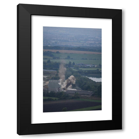 1960's Image Collection by Daniel Crawford - Black Modern Wood Framed Art Print Titled: Westbury, UK, 18th Sept, 2016. The 122m high chimney of the westbury cement works, which has been a landmark of the wiltshire skyline since its construc