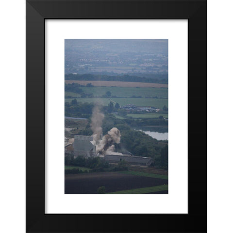 1960's Image Collection by Daniel Crawford - Black Modern Wood Framed Art Print Titled: Westbury, UK, 18th Sept, 2016. The 122m high chimney of the westbury cement works, which has been a landmark of the wiltshire skyline since its construc