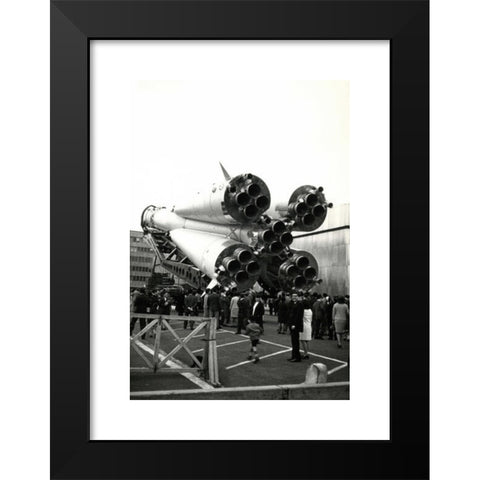 1960's Image Collection by colaimages - Black Modern Wood Framed Art Print Titled: The exhausts of a Boctok rocket, USSR