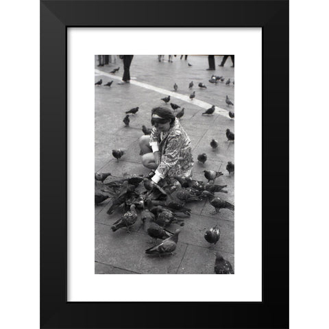 1960's Image Collection by Allan Cash Picture Library - Black Modern Wood Framed Art Print Titled: Piegeons
