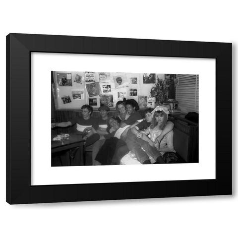 1960's Image Collection by Photo 12 - Black Modern Wood Framed Art Print Titled: French singer Michel Jonasz, Alain Goldstein (left) and the King Set during a fancy-dress party at Golf-Drouot in Paris in 1966.