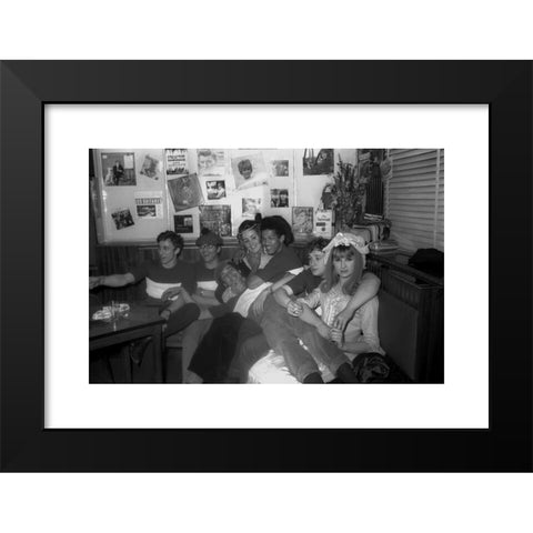 1960's Image Collection by Photo 12 - Black Modern Wood Framed Art Print Titled: French singer Michel Jonasz, Alain Goldstein (left) and the King Set during a fancy-dress party at Golf-Drouot in Paris in 1966.