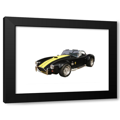 1960's Image Collection by Stan Rohrer - Black Modern Wood Framed Art Print Titled: Auto- 1964 AC Cobra. Ford Shelby Cobra 427. Black with Yellow.