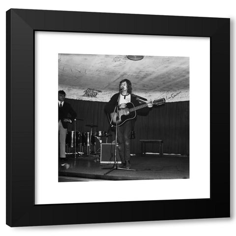 1960's Image Collection by Photo 12 - Black Modern Wood Framed Art Print Titled: French singer Michel Polnareff on the stage of the Golf-Drouot in Paris. November 1965 Photo AndrÃ© Crudo