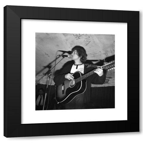 1960's Image Collection by Photo 12 - Black Modern Wood Framed Art Print Titled: French singer Michel Polnareff on the stage of the Golf-Drouot in Paris. November 1965 Photo AndrÃ© Crudo