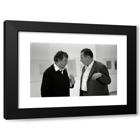 1960's Image Collection by Sueddeutsche Zeitung Photo - Black Modern Wood Framed Art Print Titled: Horst Janssen with Alfred Hentzen during the Venice Biennale, 1968