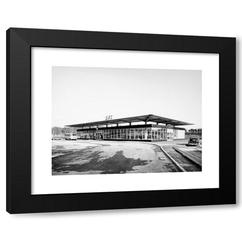 1960's Image Collection by Archive PL - Black Modern Wood Framed Art Print Titled: SAS Sales office at International terminalen (OT) at Haga, Stockholm, 1962 (4)