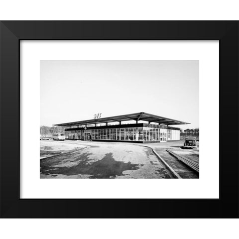 1960's Image Collection by Archive PL - Black Modern Wood Framed Art Print Titled: SAS Sales office at International terminalen (OT) at Haga, Stockholm, 1962 (4)