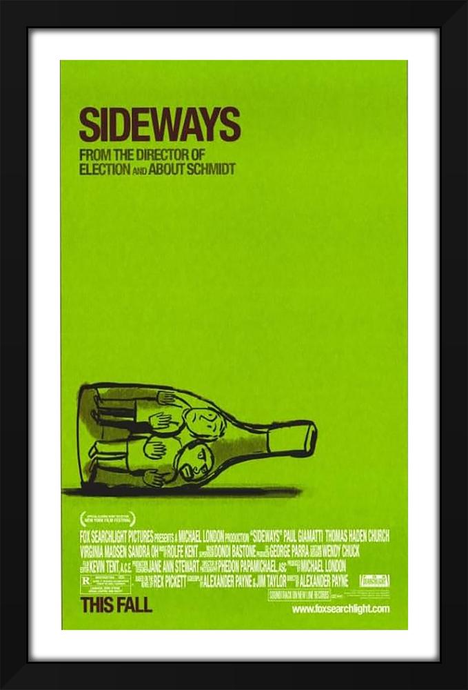 Sideways 30x44 Modern Black Wood Framed Movie Poster