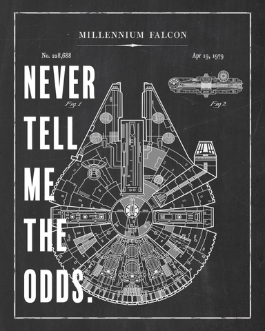 Never Tell Me The Odds - Star Bars Wars - by Artsy Quotes