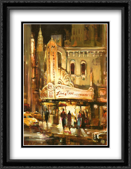 Metropolitan Jazz 24x32 Black Ornate Wood Framed Art Print Poster with Double Matting by Heighton, Brent