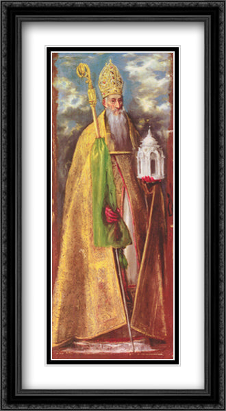 Saint Augustine of Hippo 22x28 Black Ornate Wood Framed Art Print Poster with Double Matting by El Greco