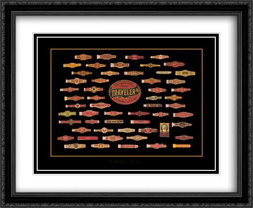 Cigar Brand No.15 28x22 Black Ornate Wood Framed Art Print Poster with Double Matting