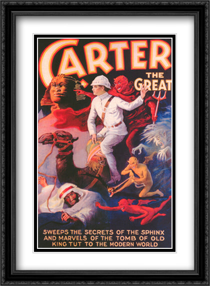 Carter the Great: Secrets of the Sphinx 24x33 Black Ornate Wood Framed Art Print Poster with Double Matting