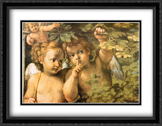 Whispering Angel 32x24 Black Ornate Wood Framed Art Print Poster with Double Matting by Carracci