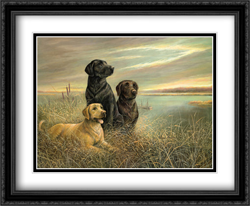 Ruane Manning 26x32 Black Ornate Wood Framed Art Print Poster with Double Matting by Manning, Ruane