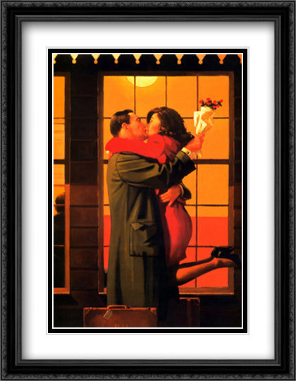 Back Where You Belong 24x32 Black Ornate Wood Framed Art Print Poster with Double Matting by Vettriano, Jack