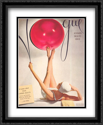 Vogue Cover, May 15, 1941 26x32 Black Ornate Wood Framed Art Print Poster with Double Matting by Horst