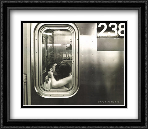 Urban Romance 32x26 Black Ornate Wood Framed Art Print Poster with Double Matting