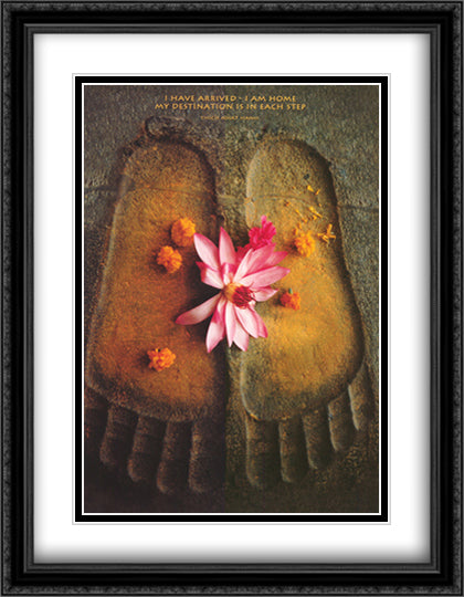 Thich Nhat Hanh-I Have Arrived 24x32 Black Ornate Wood Framed Art Print Poster with Double Matting by Thich Nhat Hanh