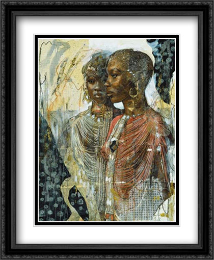 We Are Sisters 26x32 Black Ornate Wood Framed Art Print Poster with Double Matting by Wiley, Marta