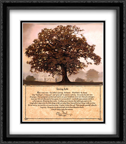 Living Life 26x32 Black Ornate Wood Framed Art Print Poster with Double Matting by Mohr, Bonnie