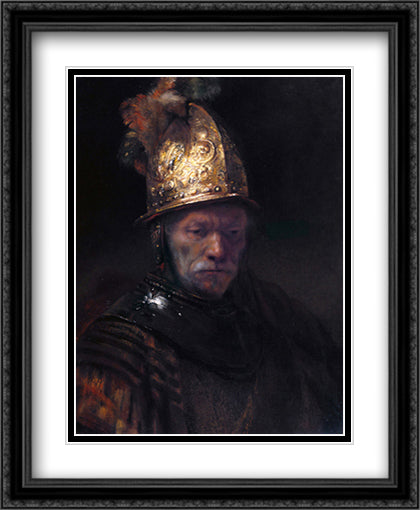 Rembrandt 22x28 Black Ornate Wood Framed Art Print Poster with Double Matting by Rembrandt