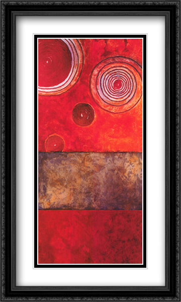 Red Spirals I 28x16 Black Ornate Wood Framed Art Print Poster with Double Matting by Loreth, Lanie