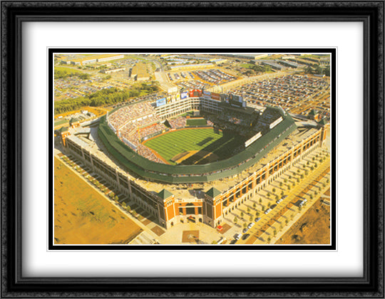 Ballpark, Arlington, Texas 32x26 Black Ornate Wood Framed Art Print Poster with Double Matting by Smith, Mike