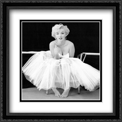 Marilyn Monroe, Ballet Dancer 24x24 Black Ornate Wood Framed Art Print Poster with Double Matting by Greene, Milton