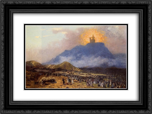 Moses on Mount Sinai 24x18 Black Ornate Wood Framed Art Print Poster with Double Matting by Gerome, Jean Leon