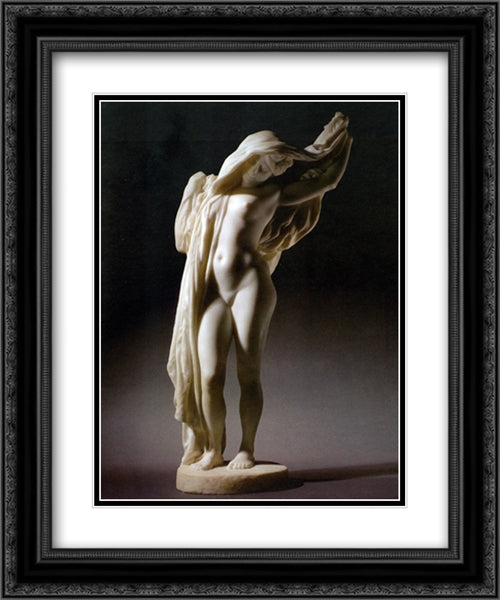 Nu_se_devoilant 20x24 Black Ornate Wood Framed Art Print Poster with Double Matting by Gerome, Jean Leon