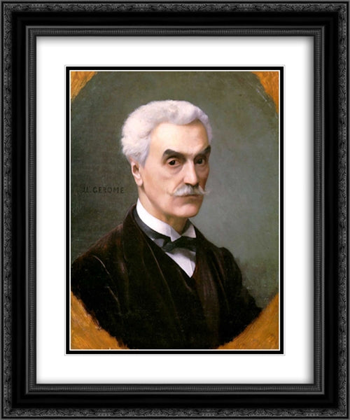 Self Portrait 20x24 Black Ornate Wood Framed Art Print Poster with Double Matting by Gerome, Jean Leon