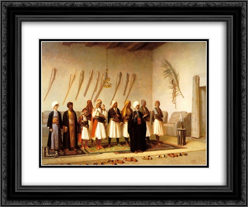 Prayer in the House of an Arnaut Chief 24x20 Black Ornate Wood Framed Art Print Poster with Double Matting by Gerome, Jean Leon