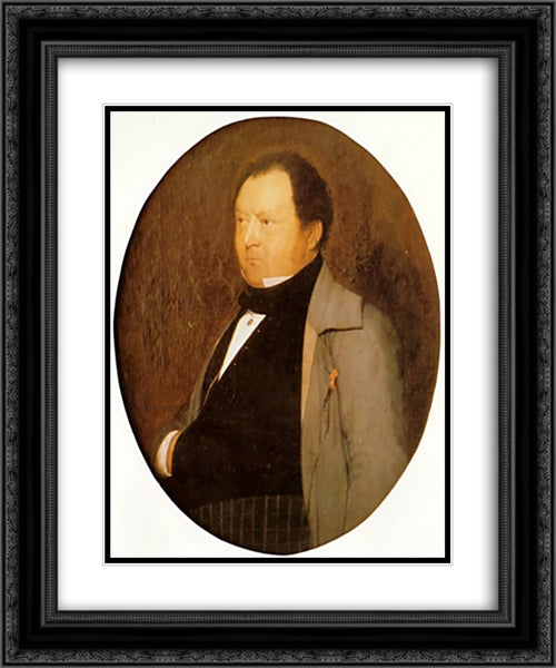 Portrait of M. Leblond 20x24 Black Ornate Wood Framed Art Print Poster with Double Matting by Gerome, Jean Leon